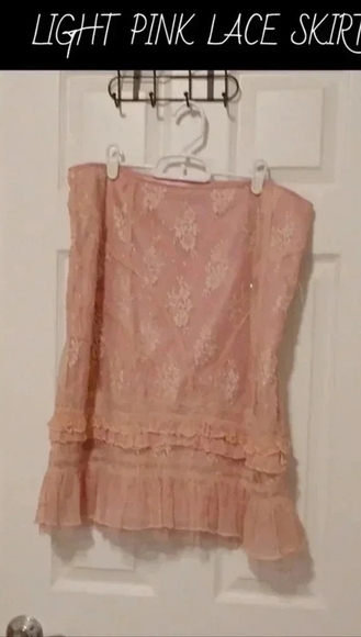 🌹pink lace skirt with zipper on the side - Picture 11 of 11